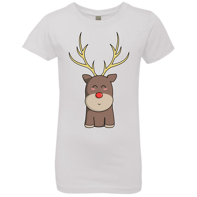 T-Shirts White / YXS Kawaii Christmas Reindeer Girls Premium T-Shirt