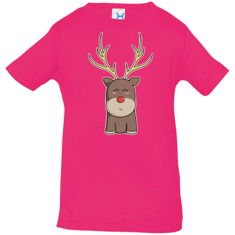 T-Shirts Hot Pink / 6 Months Kawaii Christmas Reindeer Infant Premium T-Shirt