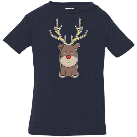T-Shirts Navy / 6 Months Kawaii Christmas Reindeer Infant Premium T-Shirt