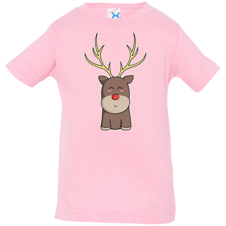 T-Shirts Pink / 6 Months Kawaii Christmas Reindeer Infant Premium T-Shirt
