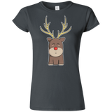 T-Shirts Charcoal / S Kawaii Christmas Reindeer Junior Slimmer-Fit T-Shirt