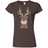 T-Shirts Dark Chocolate / S Kawaii Christmas Reindeer Junior Slimmer-Fit T-Shirt