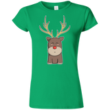 T-Shirts Irish Green / S Kawaii Christmas Reindeer Junior Slimmer-Fit T-Shirt