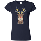 T-Shirts Navy / S Kawaii Christmas Reindeer Junior Slimmer-Fit T-Shirt