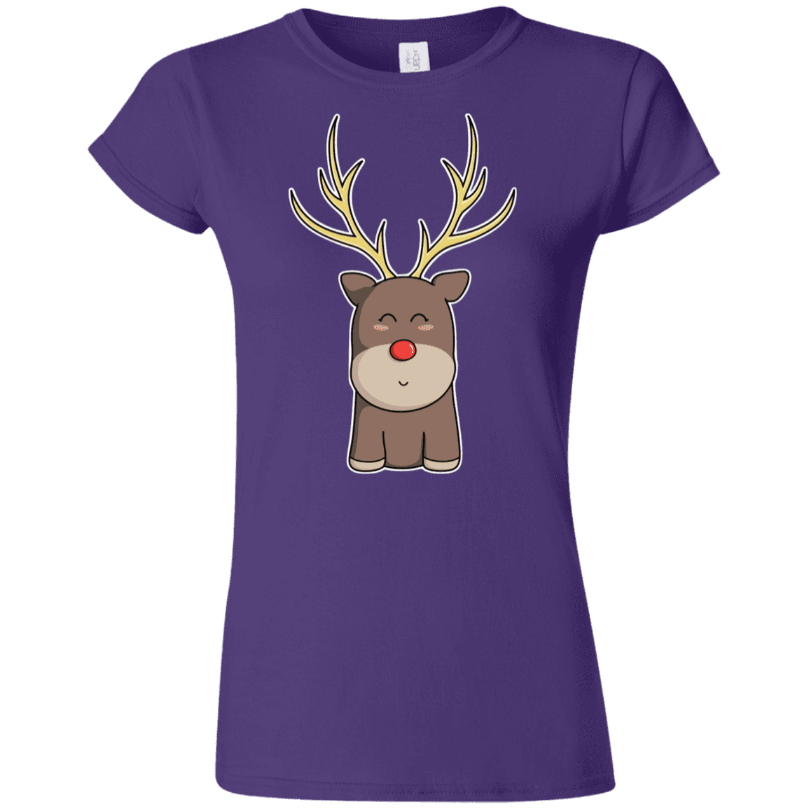 T-Shirts Purple / S Kawaii Christmas Reindeer Junior Slimmer-Fit T-Shirt