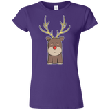 T-Shirts Purple / S Kawaii Christmas Reindeer Junior Slimmer-Fit T-Shirt