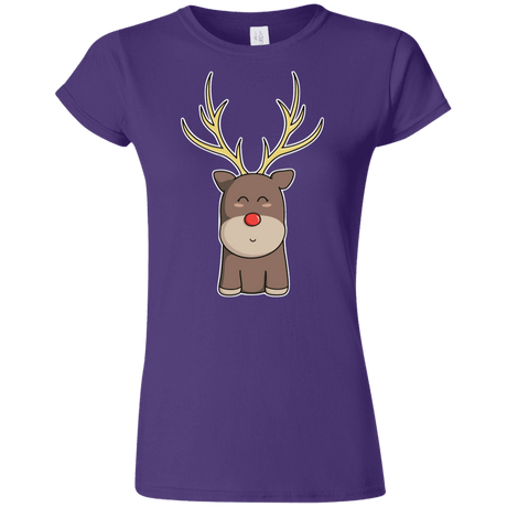 T-Shirts Purple / S Kawaii Christmas Reindeer Junior Slimmer-Fit T-Shirt