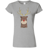 T-Shirts Sport Grey / S Kawaii Christmas Reindeer Junior Slimmer-Fit T-Shirt