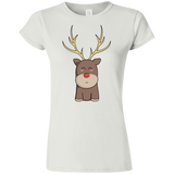 T-Shirts White / S Kawaii Christmas Reindeer Junior Slimmer-Fit T-Shirt