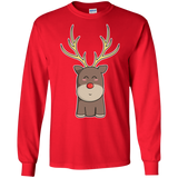 T-Shirts Red / S Kawaii Christmas Reindeer Men's Long Sleeve T-Shirt