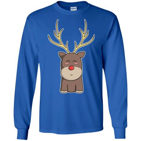 T-Shirts Royal / S Kawaii Christmas Reindeer Men's Long Sleeve T-Shirt