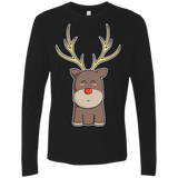 T-Shirts Black / S Kawaii Christmas Reindeer Men's Premium Long Sleeve