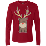 T-Shirts Cardinal / S Kawaii Christmas Reindeer Men's Premium Long Sleeve