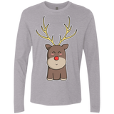 T-Shirts Heather Grey / S Kawaii Christmas Reindeer Men's Premium Long Sleeve