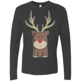 T-Shirts Heavy Metal / S Kawaii Christmas Reindeer Men's Premium Long Sleeve