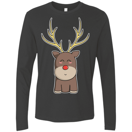 T-Shirts Heavy Metal / S Kawaii Christmas Reindeer Men's Premium Long Sleeve