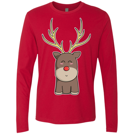 T-Shirts Red / S Kawaii Christmas Reindeer Men's Premium Long Sleeve