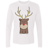 T-Shirts White / S Kawaii Christmas Reindeer Men's Premium Long Sleeve