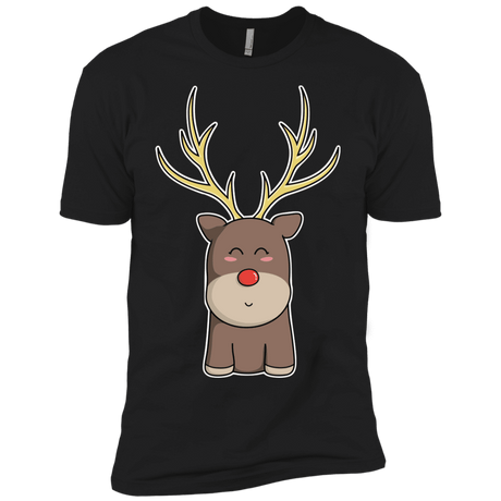 T-Shirts Black / X-Small Kawaii Christmas Reindeer Men's Premium T-Shirt