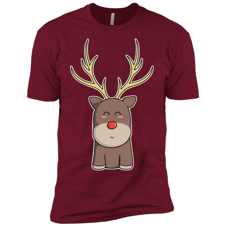 T-Shirts Cardinal / X-Small Kawaii Christmas Reindeer Men's Premium T-Shirt