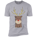 T-Shirts Heather Grey / X-Small Kawaii Christmas Reindeer Men's Premium T-Shirt