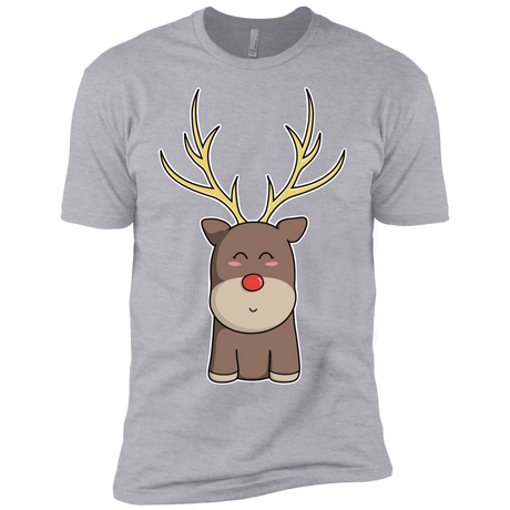 T-Shirts Heather Grey / X-Small Kawaii Christmas Reindeer Men's Premium T-Shirt