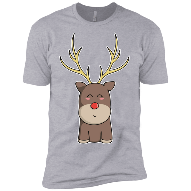 T-Shirts Heather Grey / X-Small Kawaii Christmas Reindeer Men's Premium T-Shirt