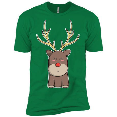 T-Shirts Kelly Green / X-Small Kawaii Christmas Reindeer Men's Premium T-Shirt