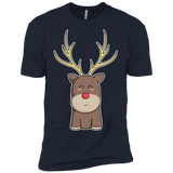 T-Shirts Midnight Navy / X-Small Kawaii Christmas Reindeer Men's Premium T-Shirt