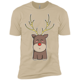 T-Shirts Sand / X-Small Kawaii Christmas Reindeer Men's Premium T-Shirt