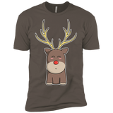 T-Shirts Warm Grey / X-Small Kawaii Christmas Reindeer Men's Premium T-Shirt