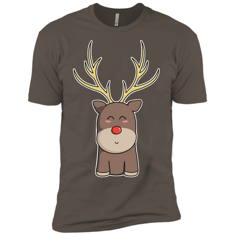 T-Shirts Warm Grey / X-Small Kawaii Christmas Reindeer Men's Premium T-Shirt