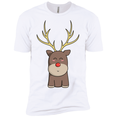 T-Shirts White / X-Small Kawaii Christmas Reindeer Men's Premium T-Shirt