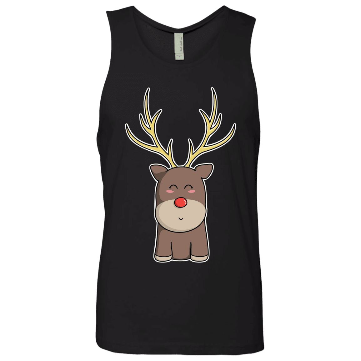 T-Shirts Black / S Kawaii Christmas Reindeer Men's Premium Tank Top