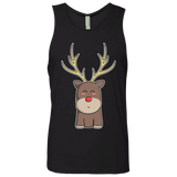 T-Shirts Black / S Kawaii Christmas Reindeer Men's Premium Tank Top