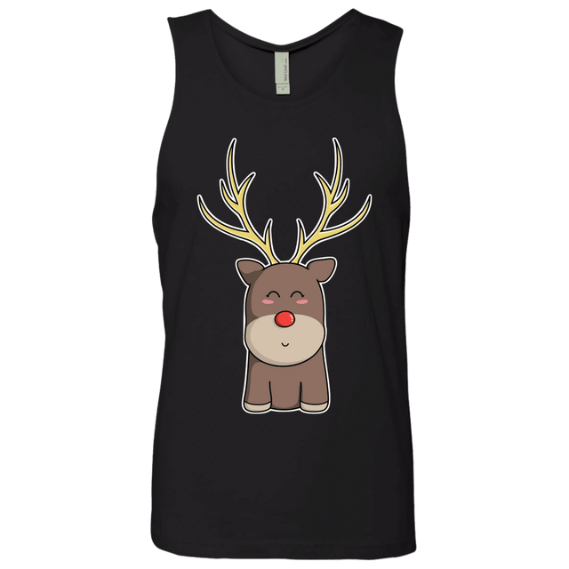 T-Shirts Black / S Kawaii Christmas Reindeer Men's Premium Tank Top