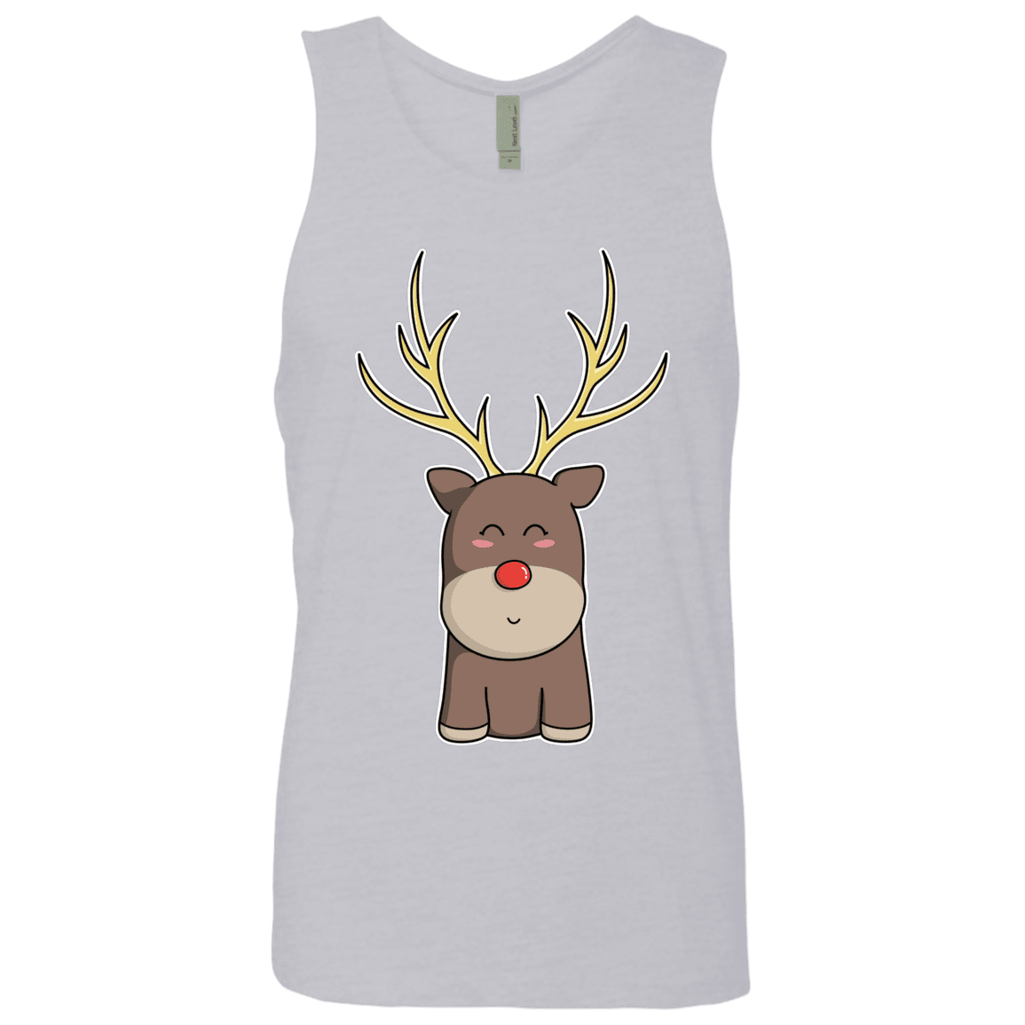 T-Shirts Heather Grey / S Kawaii Christmas Reindeer Men's Premium Tank Top