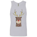 T-Shirts Heather Grey / S Kawaii Christmas Reindeer Men's Premium Tank Top