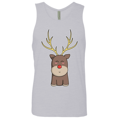 T-Shirts Heather Grey / S Kawaii Christmas Reindeer Men's Premium Tank Top