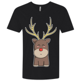 T-Shirts Black / X-Small Kawaii Christmas Reindeer Men's Premium V-Neck