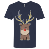 T-Shirts Midnight Navy / X-Small Kawaii Christmas Reindeer Men's Premium V-Neck