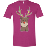 T-Shirts Antique Heliconia / S Kawaii Christmas Reindeer Men's Semi-Fitted Softstyle