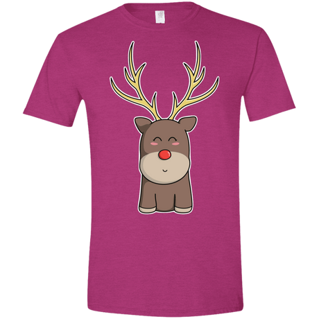 T-Shirts Antique Heliconia / S Kawaii Christmas Reindeer Men's Semi-Fitted Softstyle