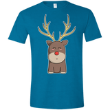 T-Shirts Antique Sapphire / S Kawaii Christmas Reindeer Men's Semi-Fitted Softstyle