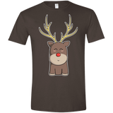 T-Shirts Dark Chocolate / S Kawaii Christmas Reindeer Men's Semi-Fitted Softstyle