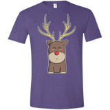 T-Shirts Heather Purple / S Kawaii Christmas Reindeer Men's Semi-Fitted Softstyle
