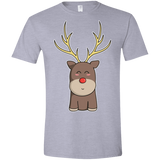T-Shirts Sport Grey / X-Small Kawaii Christmas Reindeer Men's Semi-Fitted Softstyle