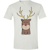 T-Shirts White / X-Small Kawaii Christmas Reindeer Men's Semi-Fitted Softstyle