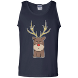 T-Shirts Navy / S Kawaii Christmas Reindeer Men's Tank Top