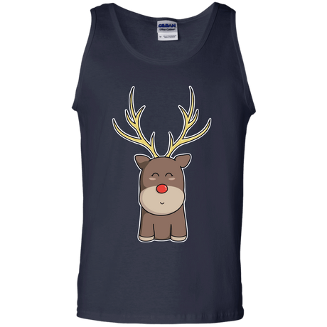 T-Shirts Navy / S Kawaii Christmas Reindeer Men's Tank Top